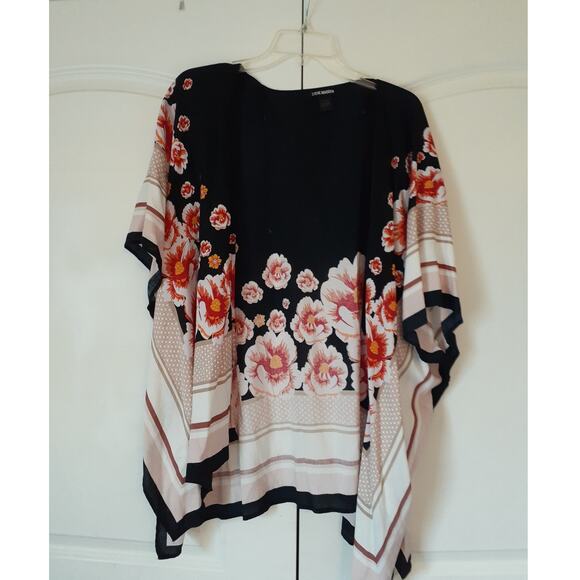 Steve Madden Floral Print Oversized Loose Kimono Open Cardigan OS Lightweight - Picture 1 of 4